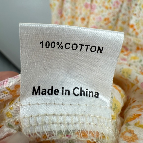 Princess Polly Floral‎ Mini Dress Womens Sz 6 Yellow Pink Open Back Y2K Babydoll - Picture 9 of 11